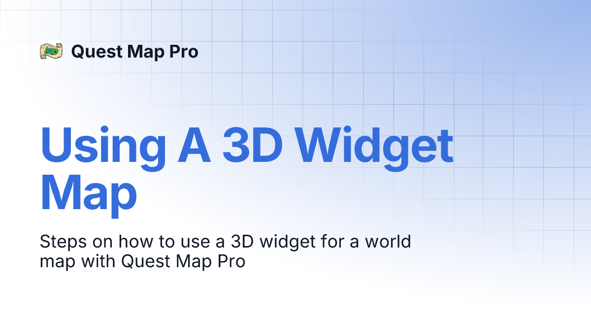 Using A 3D Widget Map Quest Map Pro